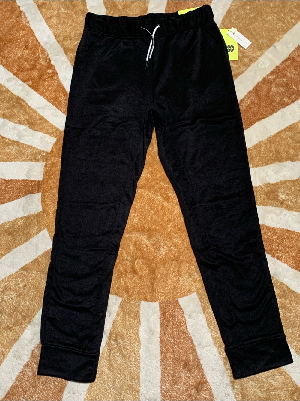 all in motion Black Kids Jogger Pants with White Drawstring